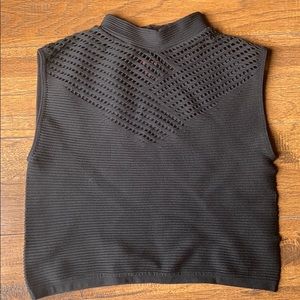 Black netted crop top
